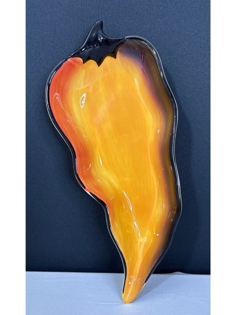 Clay Art Jalapeno Chili Pepper Salsa Figural Condiment Serving Dish Bowl Yellow - Picture 3 of 8